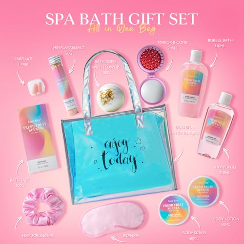 spa kit Gifts for Her, Spa kit for Women - Unique Gift Set for Teen Girls Tote Bag for Women, 13pcs Fresh Sents Gift Baskets for Girls with Body Lotion, Birthday Gifts for Daughter, Girlfriend