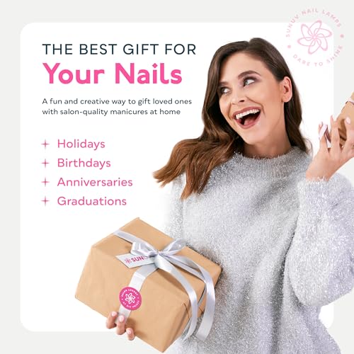 SUNUV Gel Nail Polish Kit with UV Light for Nails SUN2C 48W, 16 Colors Gel Polish Sets, Base and Top Coat with 8 PCS Manicure Tools Gift for Women