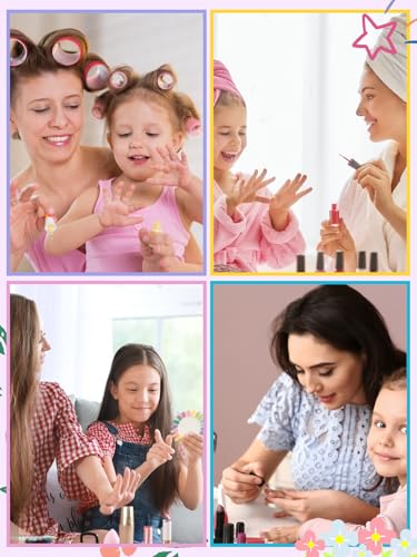 26 Pieces Press on Nails for Kids, EBANKU 1 Pack Kid Fake Nail Pink Flower Press on Nails for Girls 5-12 Years with Nail Glue