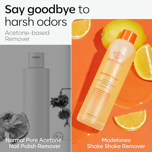 Modelones Nail Polish Remover, Acetone Nail Polish Remover Enriched with Jojoba Oil Gel Polish Remover for Gel Glue Acrylic Dip Powder Remover for Home Salon(8 FL.Oz., Pack of 2)