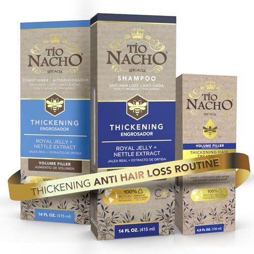 Tio Nacho Thickening Hair Care Bundle - Shampoo, Conditioner, and Treatment, Strengthening System for Fine Hair