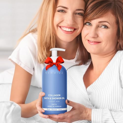 Collagen InShower Body Conditioner Natural Post Shower Care Moisturizer for Body Legs Nourishing Bath Oil Oatmeal Honey Vanilla Self care Spa Gift