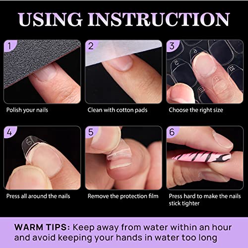Nail Adhesive Tabs for Press On Nails - BTArtbox 20 Sheets 15 Sizes Ultra Thin & Waterproof Nail Stickers for Fake Nails, 600PCS Double Sided Jelly Nail Sticky Tabs for Manicure