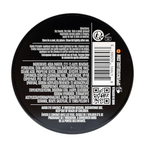 UPPERCUT DELUXE Texture Cream, Re-workable, Pliable Hold, Natural Finish, 3.5 oz / 100g