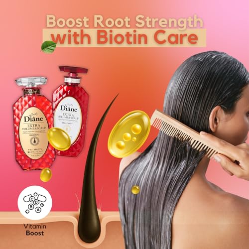 Moist Diane Hair Fall Shampoo and Conditioner Set for Fine Hair, Anti Hair Loss Shampoo for Women & Men by Argan Oil, Keratin & Ceramides from Japan, Silicone & Sulfate Free 30.4 Fl Oz VOLUME & SCALP