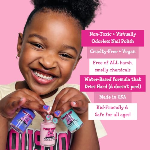 Piggy Paint | 100% Non-Toxic Girls Nail Polish | Safe, Cruelty-free, Vegan, & Low Odor for Kids | All that Jazz (Gift Set)