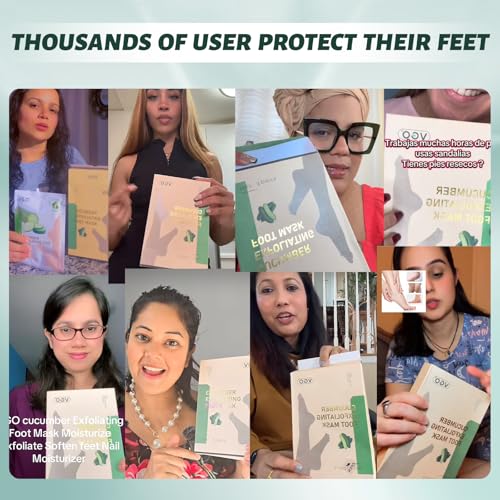 VGO 3 Pack Foot Peeling Mask, Natural Exfoliating Foot Mask, Dead Skin Callus Remover Repair Heels, Smooth Touch Feet, Hydrating Foot Care for Dry Cracked Feet