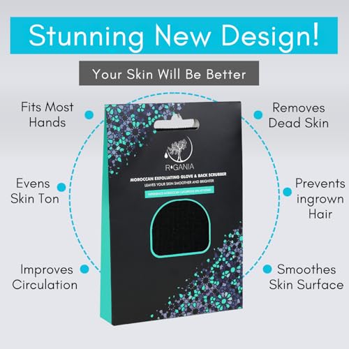 R'GANIA Deep Exfoliating Glove & Back Exfoliator – 100% Viscose. Korean Exfoliating Mitt for Removing Dead Skin, Keratosis Pilaris & Self-Tan – Full Body Exfoliator for Smooth, Glowing Skin