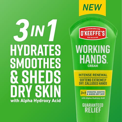 O'Keeffe's Working Hands Intense Renewal Hand Cream, 3 oz Tube (Pack of 1) - Softens and Smooths Extremely Callused, Dry Hands