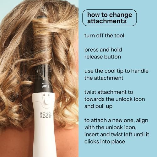 BONDIBOOST 6-in-1 Everlast Airstyler System - Wet to Dry Hair Styler, Hair Dryer Brush with Curlers, Round Brushes, Dryer & Concentrator Attachments, Versatile Heat & Airflow Settings + All Hair Types