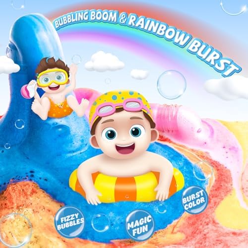 Kids Bath Bomb Potions, 6 Pack Non-Toxic Fizzy Bubble Bath Explosions, Colorful Burst Bath Potions for Kids, Scientific & Magical Bath Time Buddy, Fun & Educational Bubble Bath for Kids
