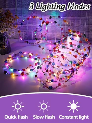 20 Pcs LED Light Up Headband for Women Wedding Beach Party Birthday Cosplay Gifts
