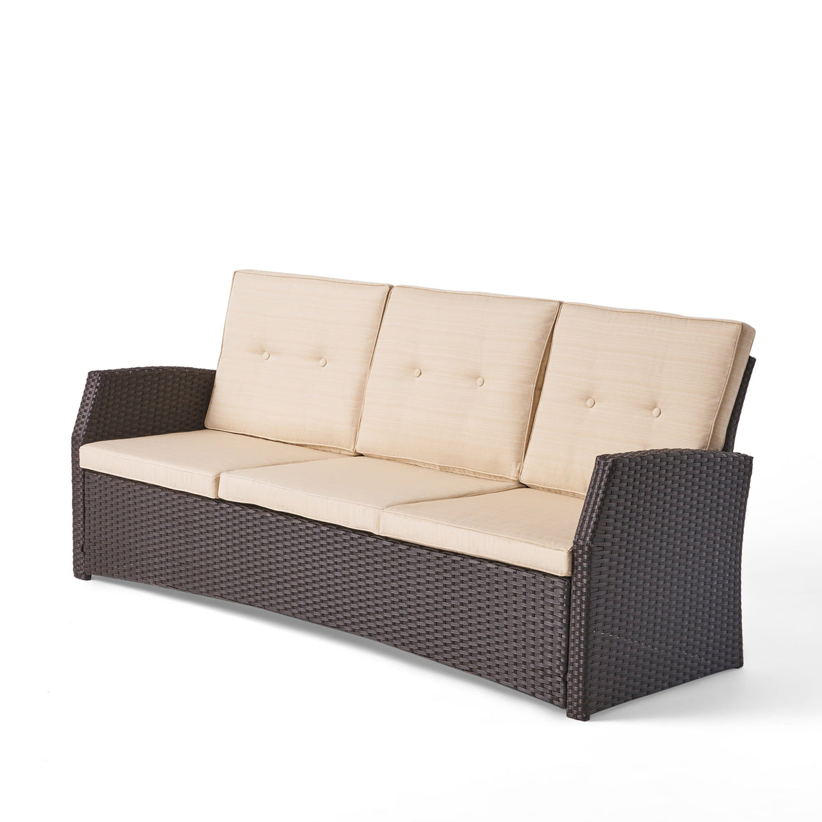 BARONAGE Outdoor Rope and Steel Club Chairs, MARTA 3 SEATER Brown