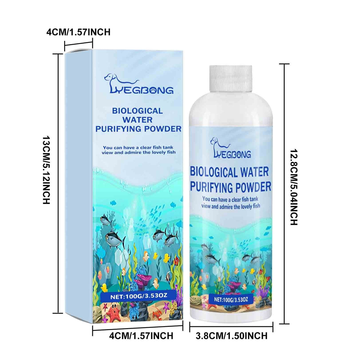 Fish Tank Water Purifier Seaweedcide Powder | Aquarium Algae Remover | Water Clarifier Non-Toxic Formula | Improves Water Quality | Safe for Fish & Plants | 1 pack Powder | Easy to Use