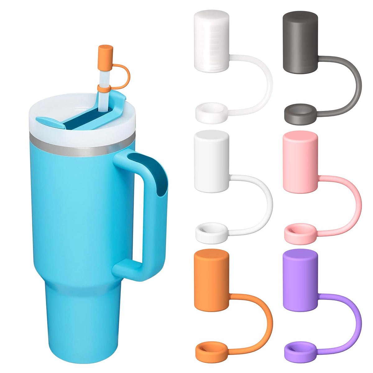Adjustable Straw Cover for Stanley|Simple Modern|Yeti|Owala|Hydro Flask|Reduce|Maars|Meoky|MaxBase|Beast|Hydrapeak Cup, All Brand of Straw Accessories, Diameter 6mm-12mm, BPA Free, Dishwasher safe