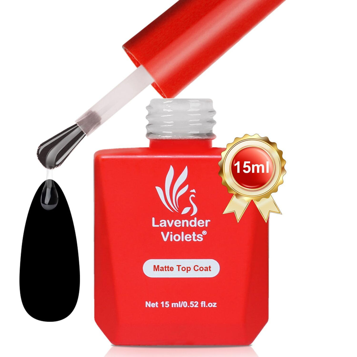 Lavender Violets Matte Gel Top Coat - 15ml Clear Matte Finish, Long Lasting Soak Off U V Nail Gel A100