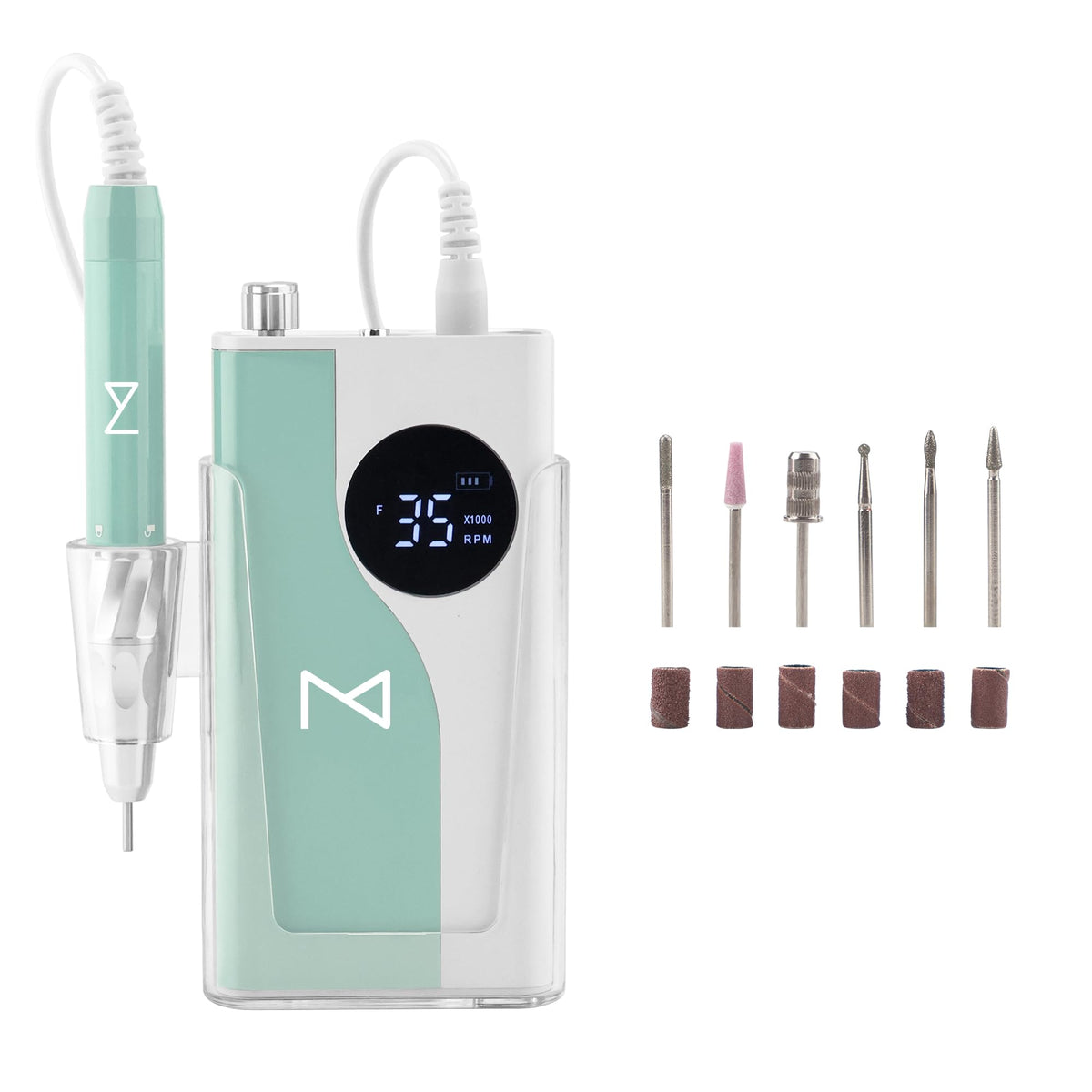 M - Ying Yang Brushless Nail Drill - 35K RPM Wireless Powerhouse, 85w, Aluminum Alloy Shell, Ultra Quiet Operation for Smooth Precision Nail Art (Mermaid)