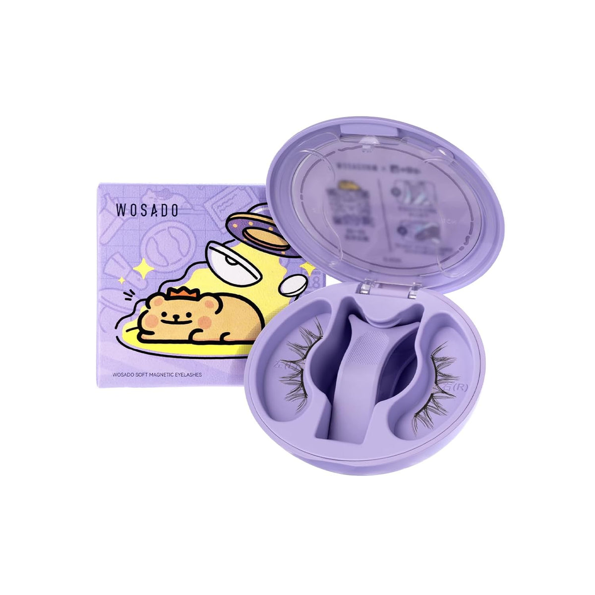 Soft Magnetic Eyelashes Kit with Applicator, No.12 Iris Black BearisBug, Reusable Glue-free Wispy Magnetic Lashes, Cruelty-free False Lashes, Waterproof, Lightweight, Suit for Heavy Makeup
