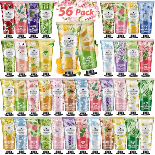 VESPRO 56Pack Hand Cream Gifts Set For Women, Thank You Gifts, Bulk Hand Lotion Travel Size for Dry Cracked Hands, Mini Hand Lotion for Birthday Gifts, Bridal Shower Favors and Small Gifts for Women