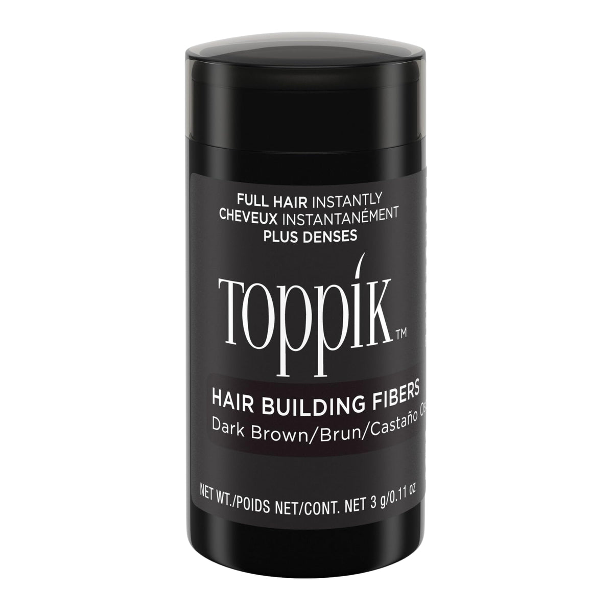 Toppik Hair Building Fibers, Dark Brown, 3g, Fill In Fine or Thinning Hair, Instantly Thicker, Fuller Looking Hair, 9 Shades for Men & Women