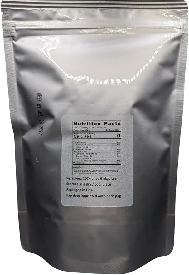 Ginkgo Leaf - Premium Ginkgo Biloba Loose Leaf 100% from Nature (08 oz)