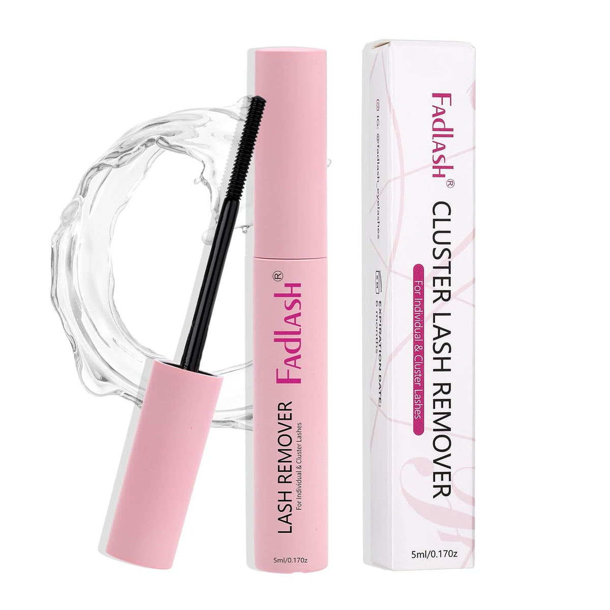 FADLASH Lash Glue Remover 5 ML for Cluster Lashes Soothing Oil Lash Remover Mascara Wand Eyelash Glue Remover Self Use at Home