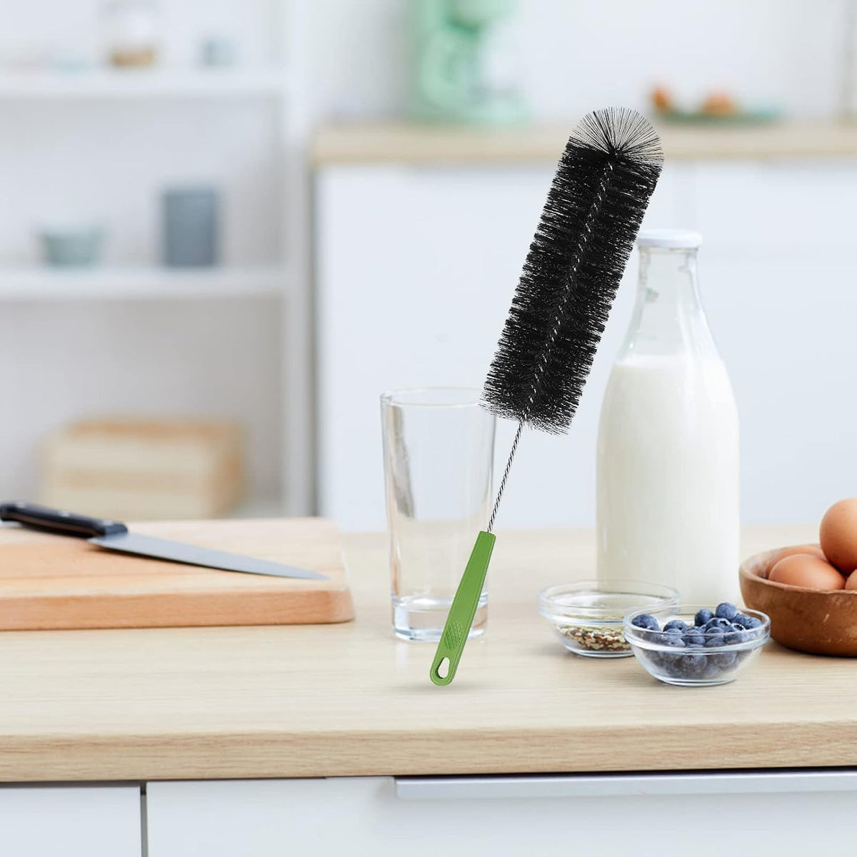 Bottle Brush, Bendable Long Handle Cleaner Brushes for Cleaning Neck Bottles, Baby Bottles, Water Bottles, Tumblers, Flask, Bird Feeder, Vase and Home Kitchen Sink Cleaning Brush