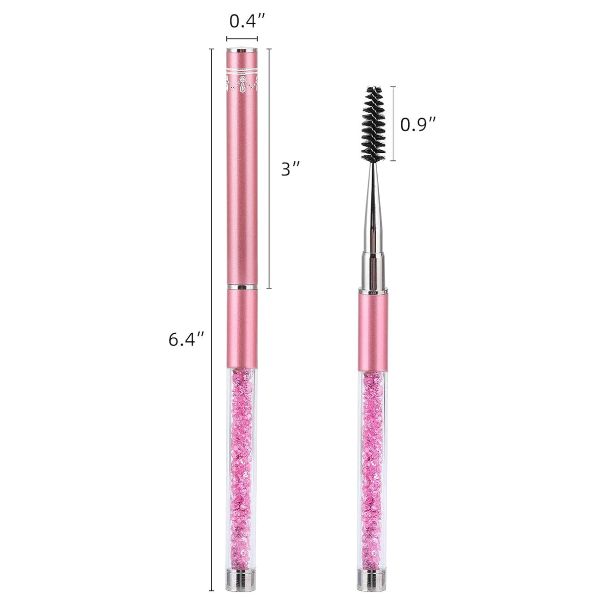 3 Pieces Spoolies for Eyelash Extensions with Cap Mascara Lash Wands Pink Brow Brushes Spooly for Eyelashes