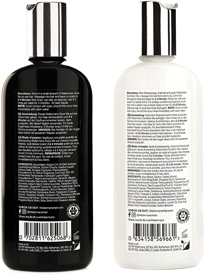 Watermans Hair Growth Shampoo and Conditioner Routine Set for Anti-Thinning Hair, Biotin DHT Blocker Women & Men Color-Safe Shampoo for Hair Loss & Hair Wellness
