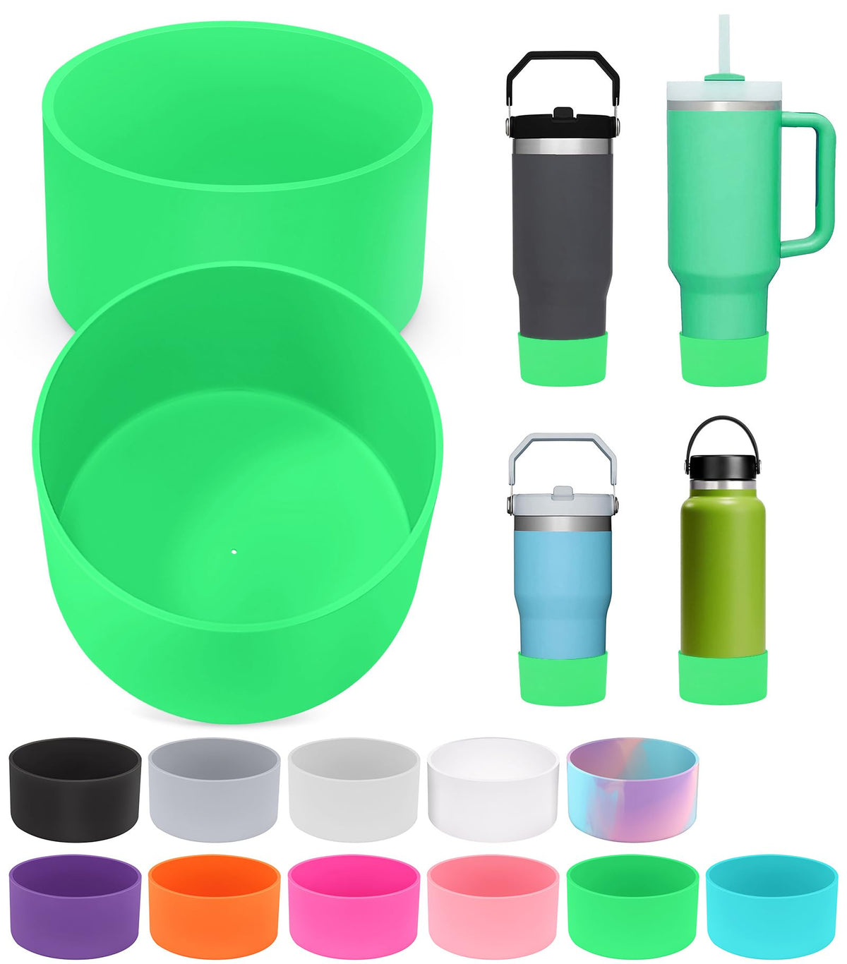 2 PCS for Stanley Boot, Silicone Bottom for Stanley Cup Boot Quencher Adventure 40oz&for Hydroflask Boot 12-24oz for Stanley Tumbler Accessories for Stanley Cup Accessories Avoid Scratches&Noise