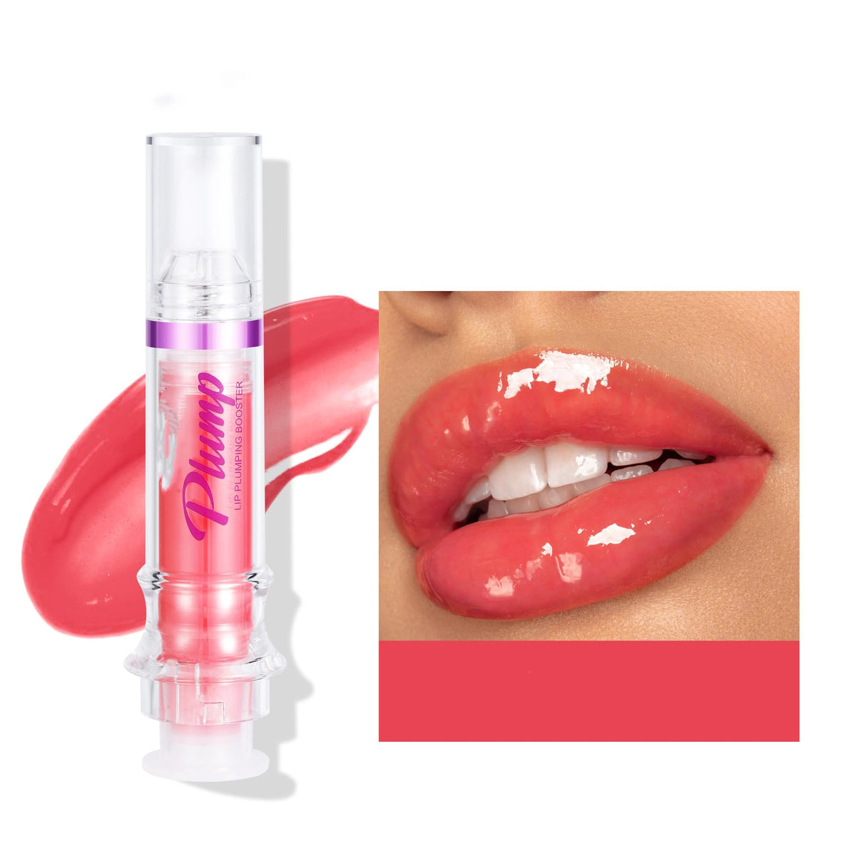 Melemando Lip Plumper 6 Colors Moisturizing Glossy Plumping Lip Gloss Long Lasting Hydrating Natural Lip Plumper for Women Girls (Color 04)