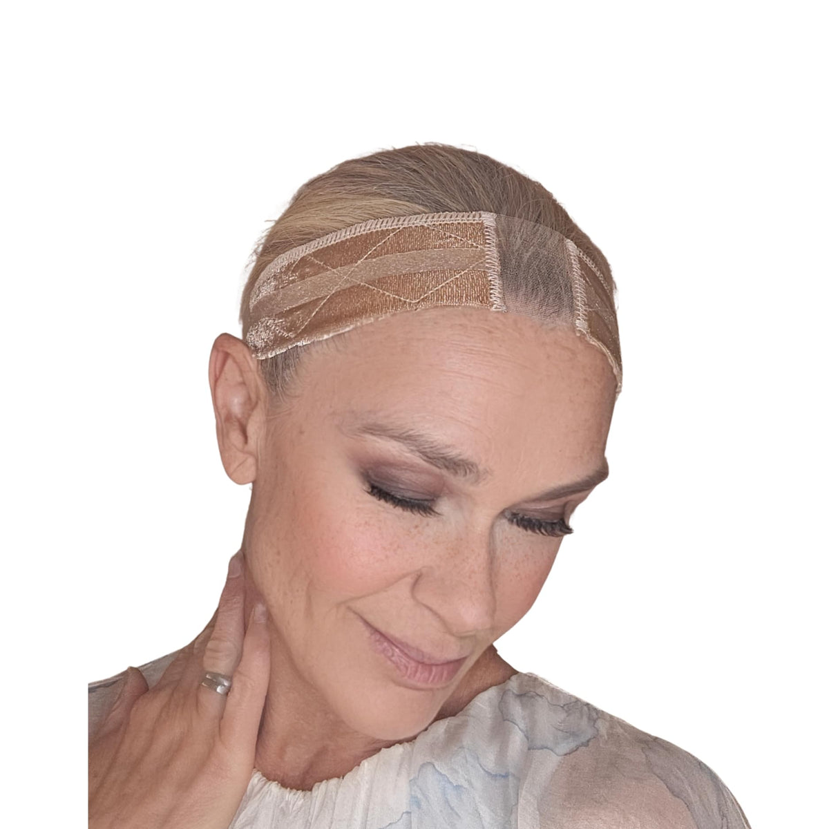 LIT UNICORNS Velvet Grip Wig Band | Silicone and Lace | Adjustable for Lace Front Wigs (Beige)