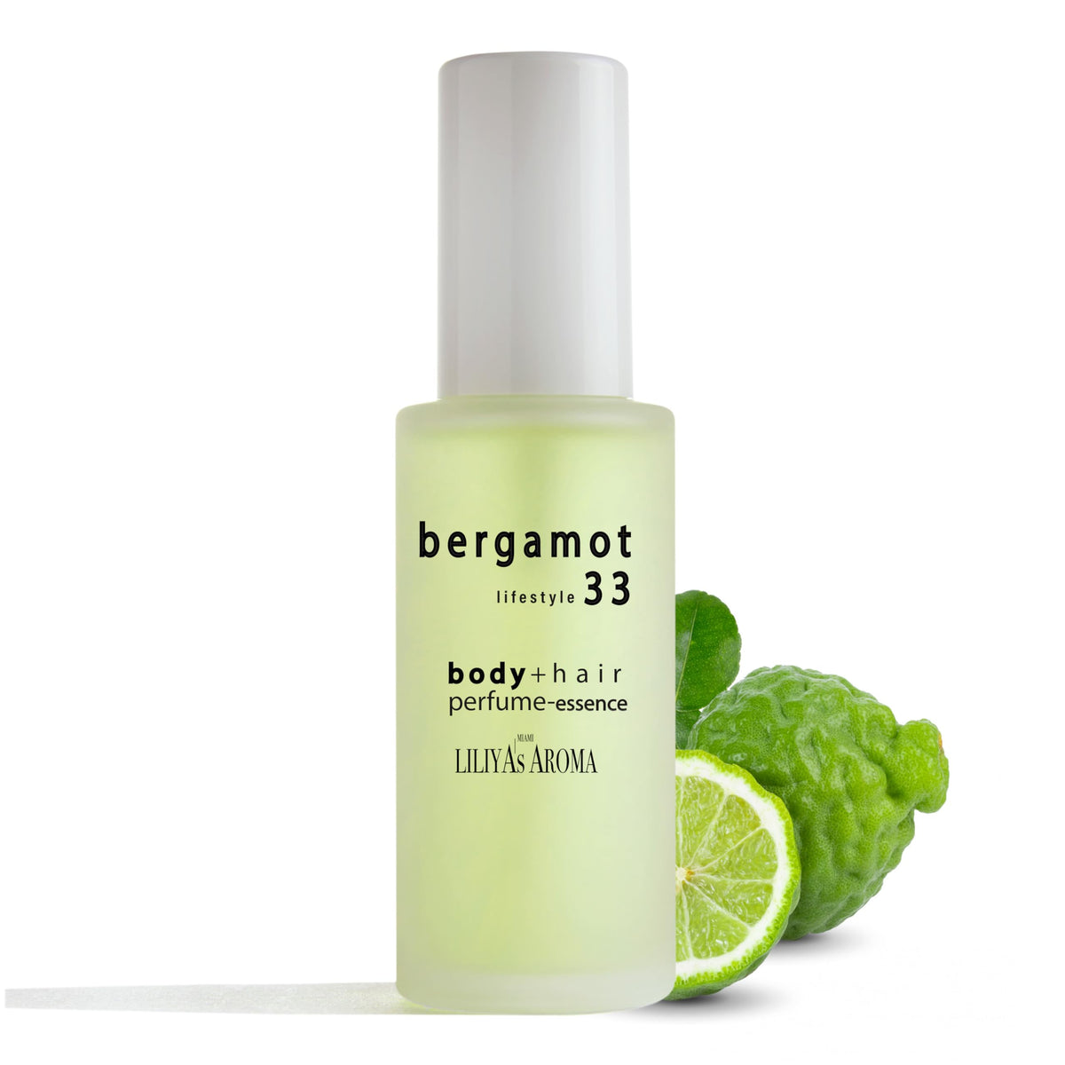 Liliya's Aroma Bergamot 33 Essence-Perfume for body and hair, Calabrian Bergamot, Pink Grapefruit & Vetiver Essential Oils, Gourmand Scent 1.8 Fl Oz