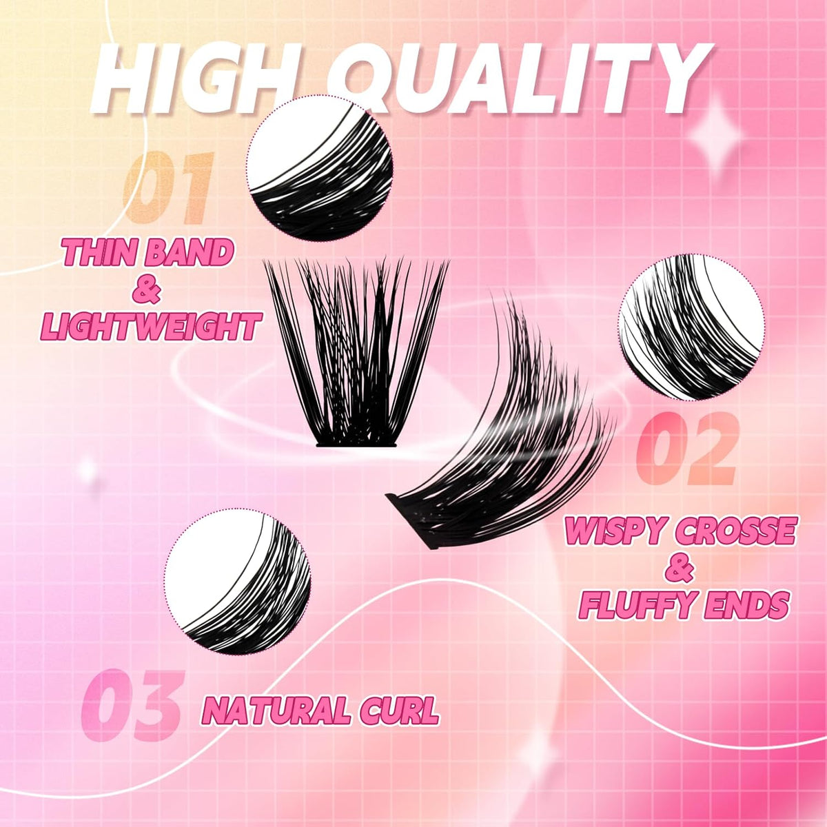 Lash Clusters 280pcs 80D 12-18mm Cluster Lashes Mixed Tray 3D Effect Volume Individual Lashes Cluster Eyelash Extensions Fluffy Soft D Curl DIY Lash Extension Kit at Home (80D-0.07-D,12-18mm)