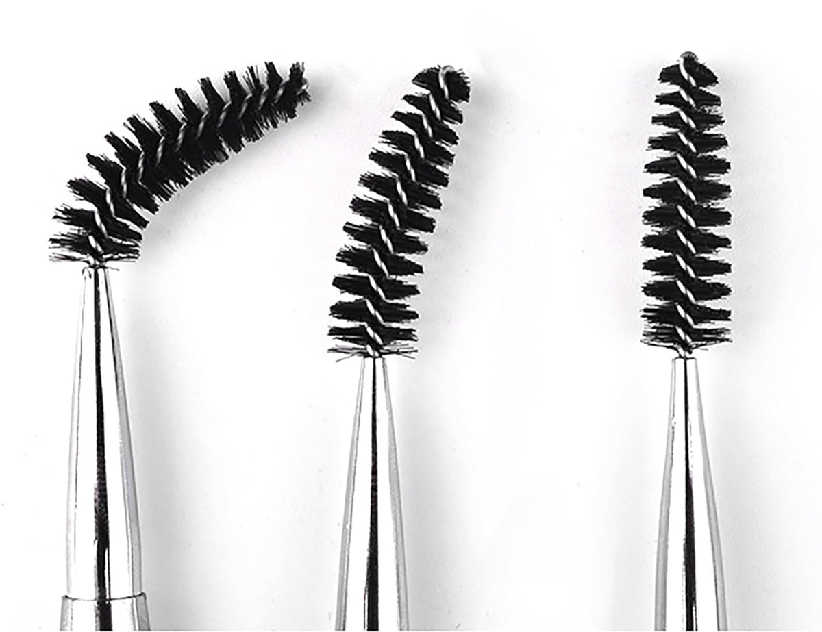 2PCS Mascara Brushes Eyebrow Eyelash Brushes Mascara Wands Applicators Eye Brushes Portable Cosmetic Brushes with Cap Eyelash Spoolies Brushes for Eyelash Extensions and Eyebrows, Gold