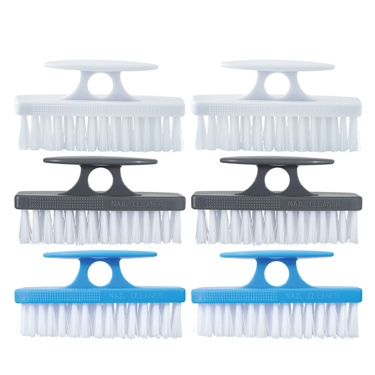 Superio Nail Brush for Cleaning Fingernails, Nail Scrubber Brush, Toe Foot Hands Fingernail Brush Cleaner- Small Scrub Brush- All-Purpose Stiff Cleaning Brush for Home, Kitchen, Work, (6, Multi)