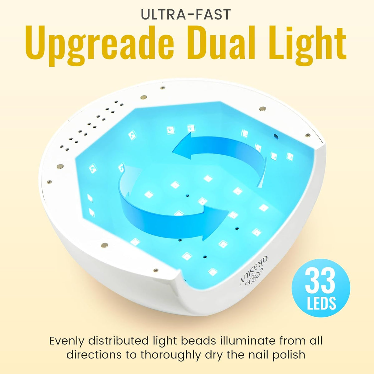 Rechargeable UV LED Nail Lamp with Diamond Design & Touch Control - 3 Timer Settings, Fast Curing for All Gel Polishes, Portable UV Nail Dryer for Professional Salon & Home
