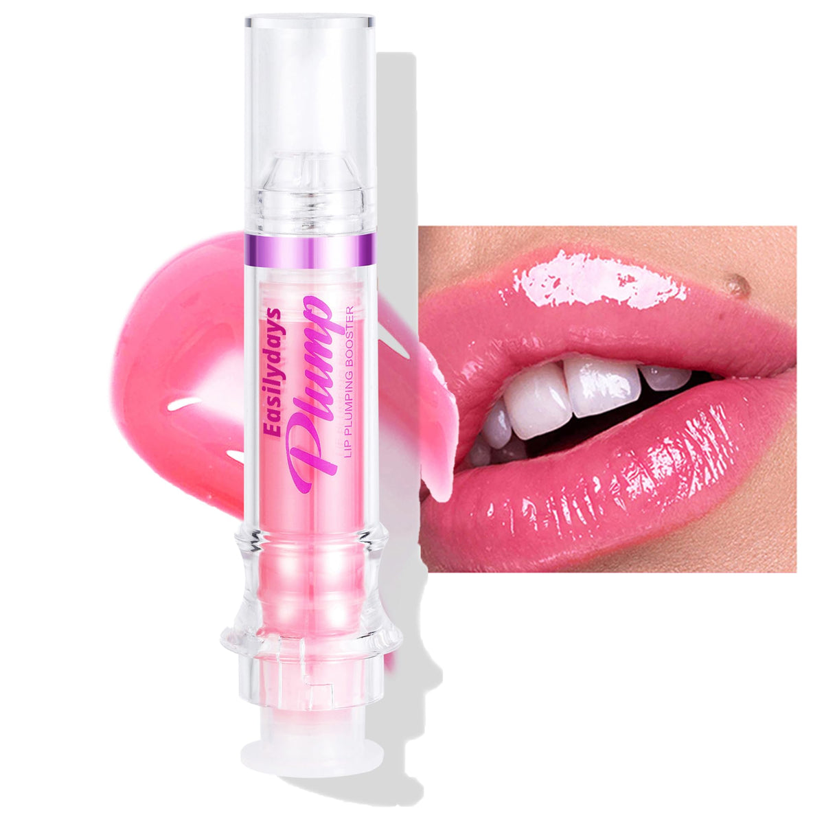 Easilydays Lip Gloss Plumper Glossy Lip Lipstick, Lifter Gloss, Hydrating, Volumizes, High-Shine, Lip Plumping Lip Glass Mirror Lip Glaze Lip Makeup, Plump And Pout Lip Plumper for Women Girls
