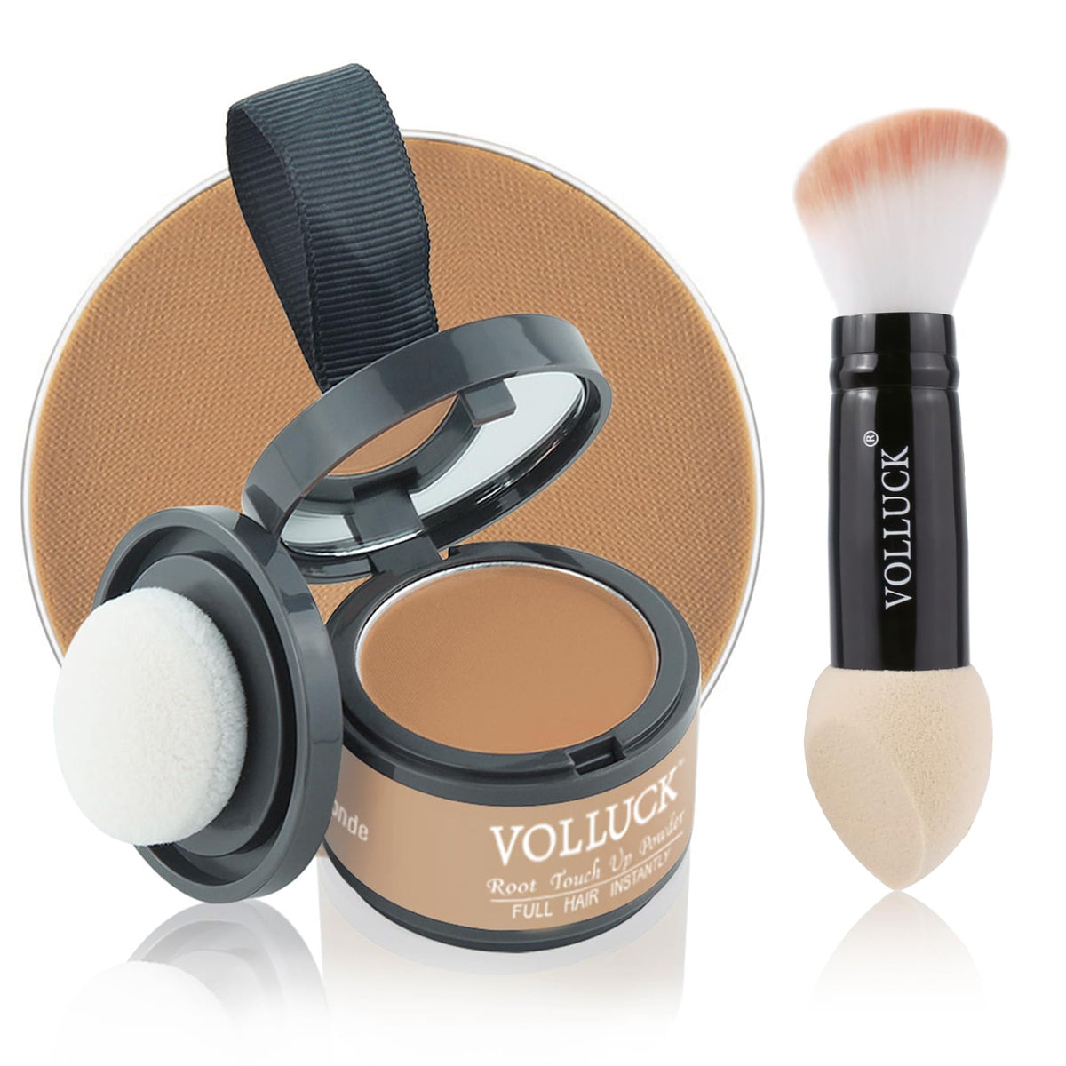 Root Touch Up Powder, Instantly Gray Root Cover Up Hairline Powder, Hair Concealer for Women and Men (A-Dark Blonde, 2PC)