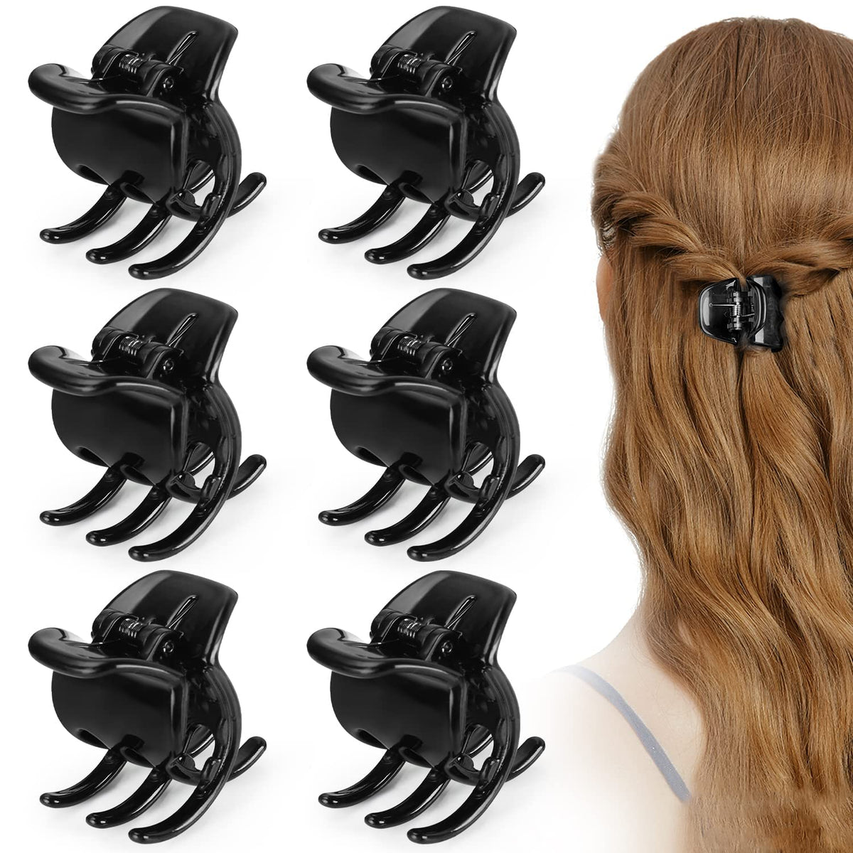 6 Pieces Morhom Jaw Clips, 1.3 Inch Hair Claw Clips for Thick or Medium Hair