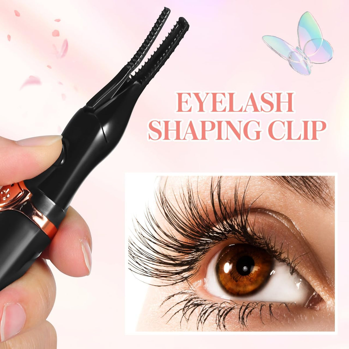 Electric Eyelash Curler Heat - USB Rechargeable Heated Eyelash Curler with 3 Temperature Settings for Curls and Perfect Eye Makeup