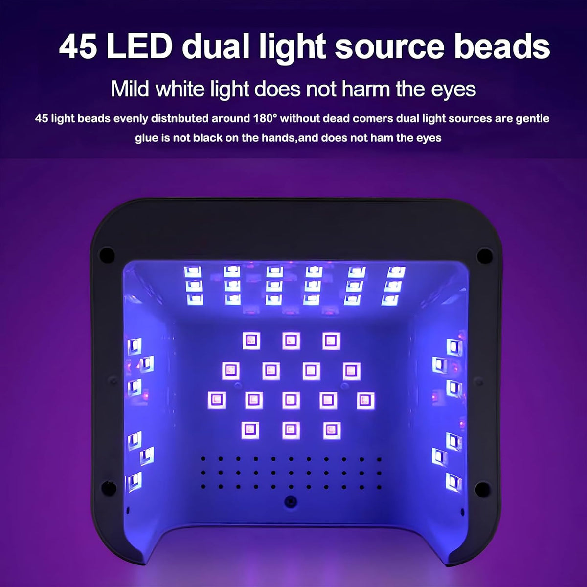 268W UV LED Nail Lamp, Gel Nail Light for Nail Polish UV Dryer with 4 Timers Professional Fast Curing Lamp Nail Art Tools with Rhinestone