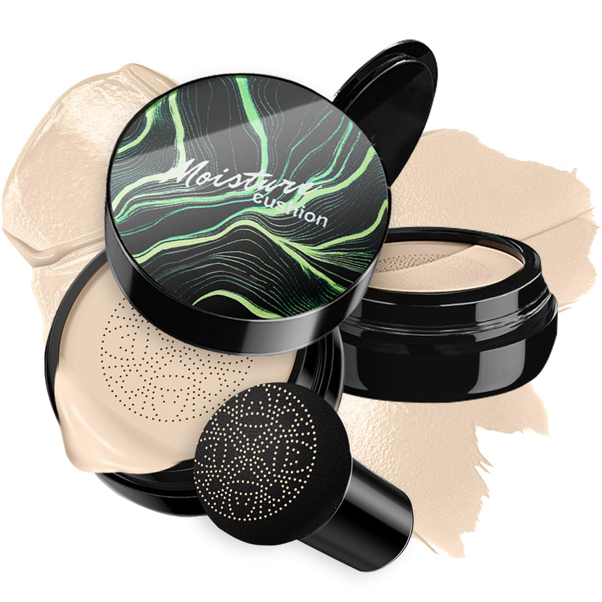 Mushroom Head Air Cushion CC Cream Foundation BB Cream Foundation Makeup Moisturizing CC Cream Liquid Foundation,Concealer Lasting Makeup Foundation Even Skin Tone Makeup Base Primer(#01 Ivory White)