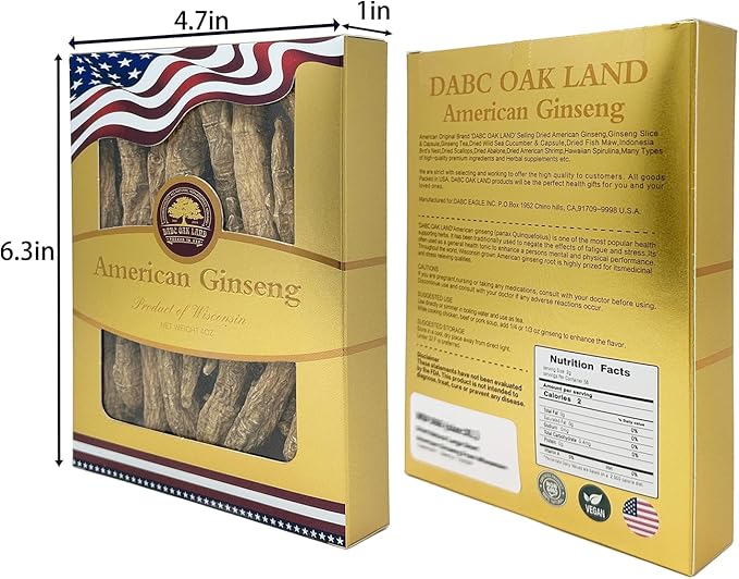 DOL Hand Selected Cultivated Wisconsin American Ginseng Pearl Ginseng 花旗参/西洋参 精选珍珠参 - in Box. (Small 4oz/Box*4)