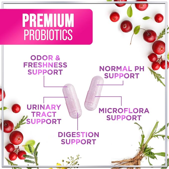 Probiotics for Women 60 Billion CFU, 16 Strains for pH Balance, Vaginal & Digestive Support, Womens Probiotic and Prebiotic + Cranberry for Gut, Urinary & Immune Support, Shelf Stable - 120 Capsules