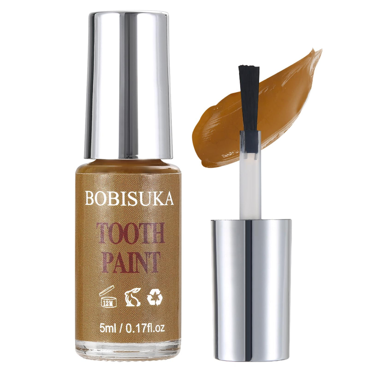 BOBISUKA Yellow Tooth Paint, Professional Yellow Teeth Makeup Solution - Safe, Quick Dry & Realistic, Perfect for Cosplay, Halloween Makeup, Theater, and Special Effects (5 ml)