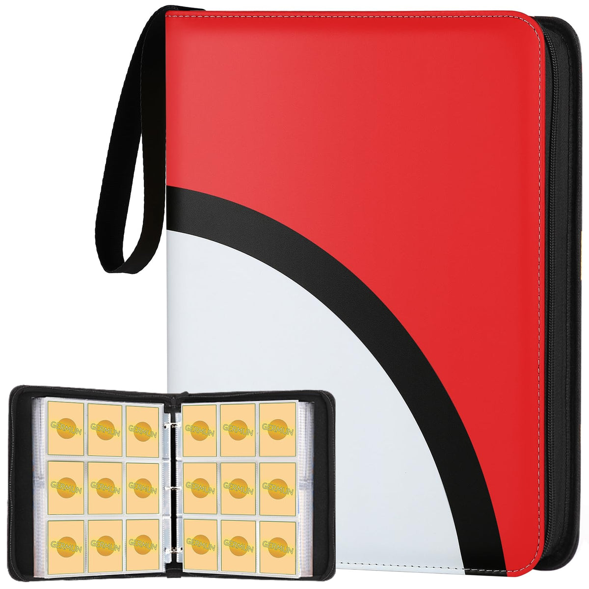 GERMUN Card Binder with Sleeves, 900 Pockets Trading Card Binder,9 Pocket Card Binder Holder Album Storage Organizer Case Compatible with Topps Baseball Card and other Trading Cards