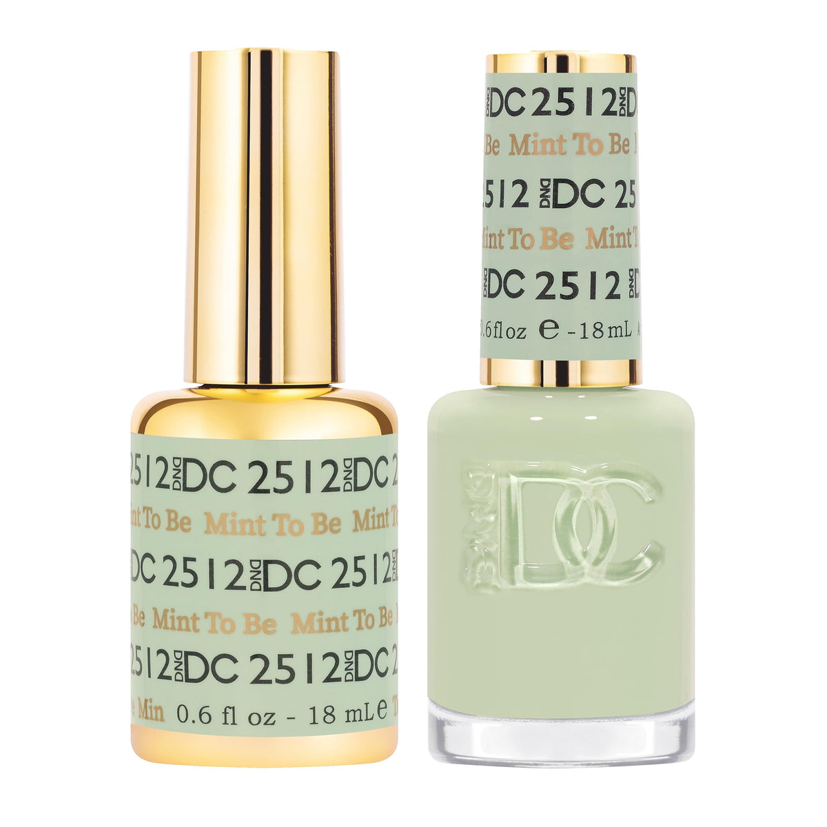 DND DC Gel Polish Set, Free Spirit Collection, UV/LED Gel Polish and Air Dry Nail Lacquer, Matching Chip-Free Polish Duo, 2512 Mint To Be, 0.5 Fl Oz