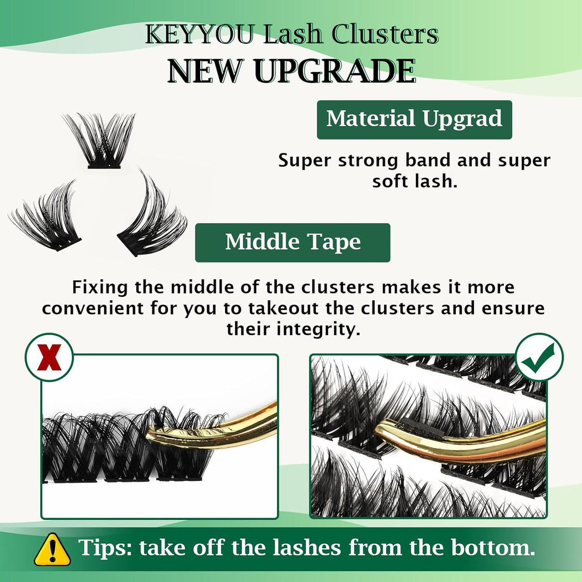 Lash Clusters,96 Pcs Cluster Lashes D Curl 18mm DIY Lash Extensions Eyelash Clusters,KEYYOU Volume Wispy Individual Lashes Soft&Comfortable Easy DIY at Home(Y07,D-18mm)