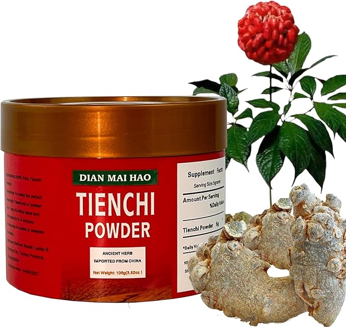 100g (3.5oz) 三七粉100% Pure Tienchi Powder Pseudoginseng Notoginseng Sanqi Powder Tienchi Ginseng Powder 田七粉 1200mesh